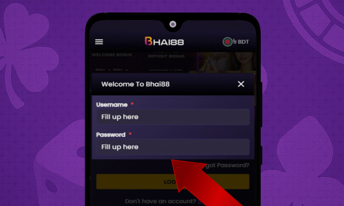 Entering login credentials