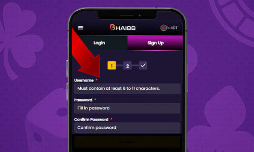 Filling out the registration form on Bhai88 via an iOS device.