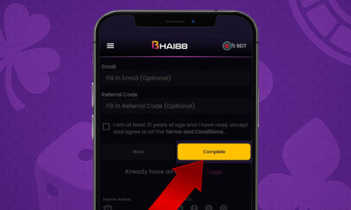 Submitting the registration form on Bhai88 using iOS