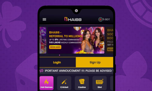 Opening the Bhai88 website on an Android device.