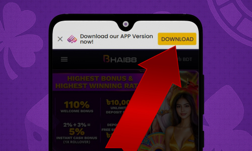 Android browser displaying the Bhai88 download page with an APK download button