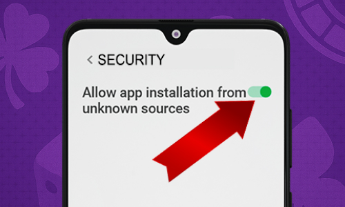 Android settings screen showing the option to allow installation from unknown sources