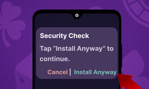 Android security prompt asking for confirmation to install the app anyway