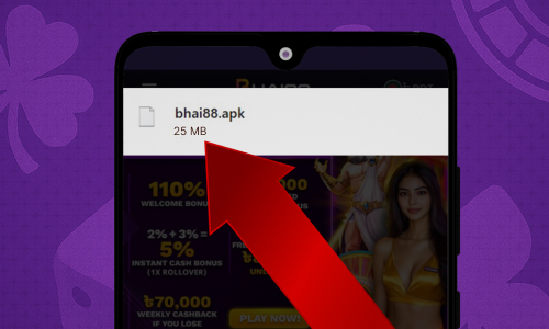 Single Bhai88 APK file displayed in the Android download list with its size shown
