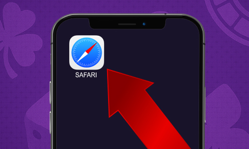 iPhone screen showing the Safari icon ready to launch