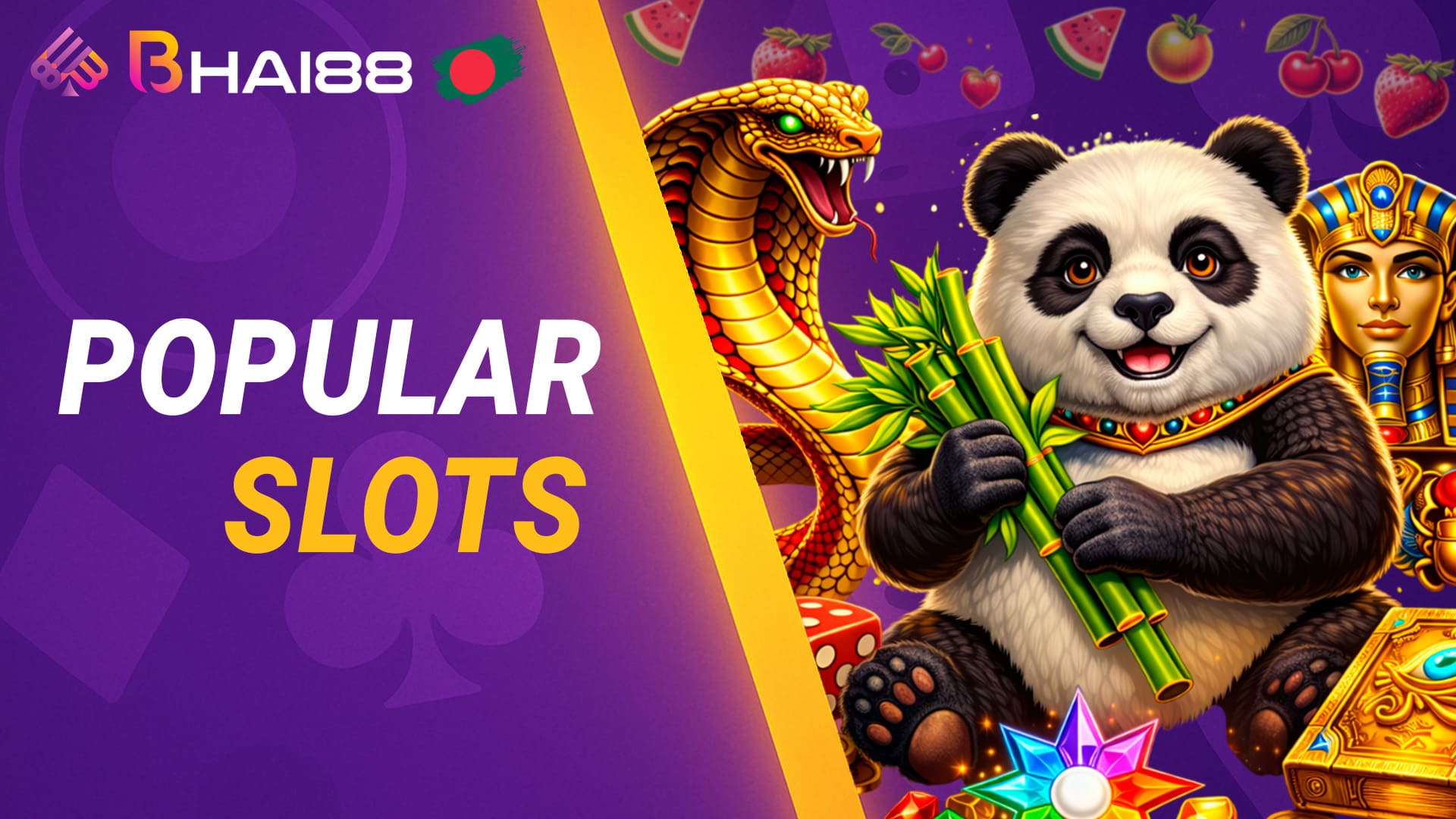 Most popular slot games among Bangladesh players, including Super Ace, Dragon Fortune, Fruit Mania, Lucky Panda, Pharaoh’s Treasure, Oriental Gems, Starburst, Book of Dead, and Bonanza Megaways
