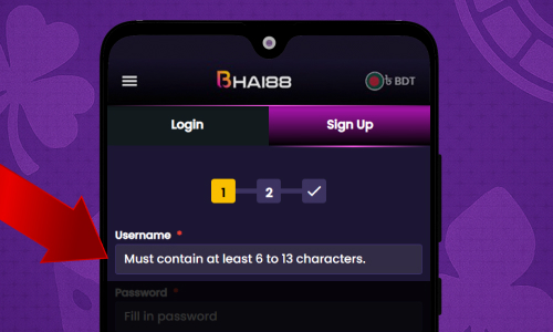 Create a username (6–13 characters)