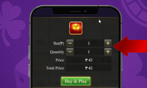 Bet amount setup per spin